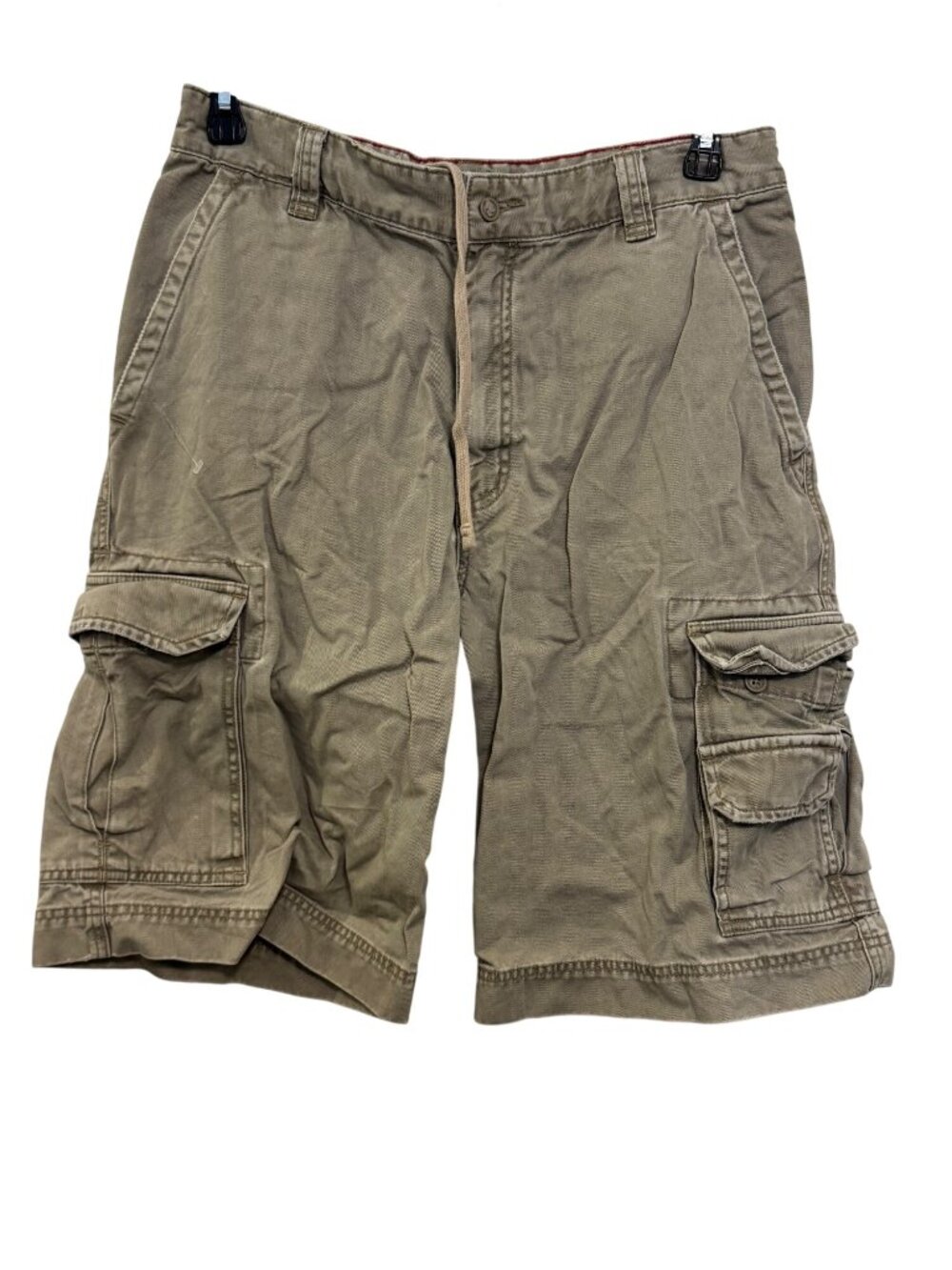 Cargo Supply Mens Khaki Cargo Shorts Size 32 With Multiple Pockets